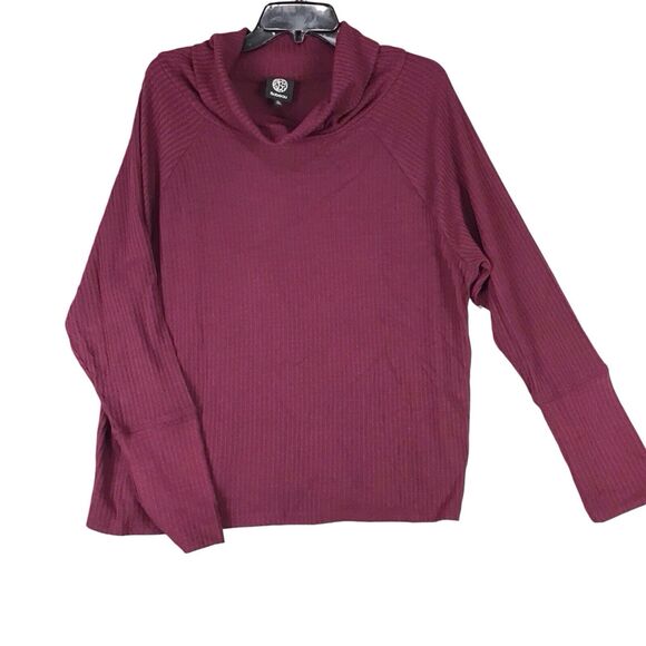 Bobeau Women’s Small Red Cowl Neck Long Sleeve Blouse Soft Stretch Waffle Knit - Picture 15 of 15